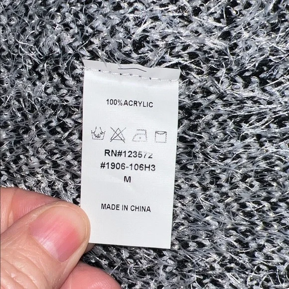 On Blue Elegant Black and White Women's Cardigan HU - Picture 4 of 4